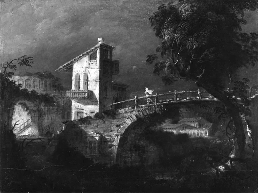 Veduta fantastica con ponte